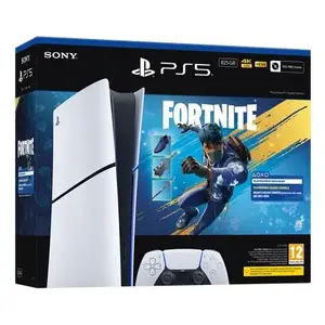 Игровая приставка Sony PlayStation 5 Slim Digital Edition — 825 ГБ SSD, 5500 МБ/с, набор Fortnite Flowering Chaos, чёрно‑белая