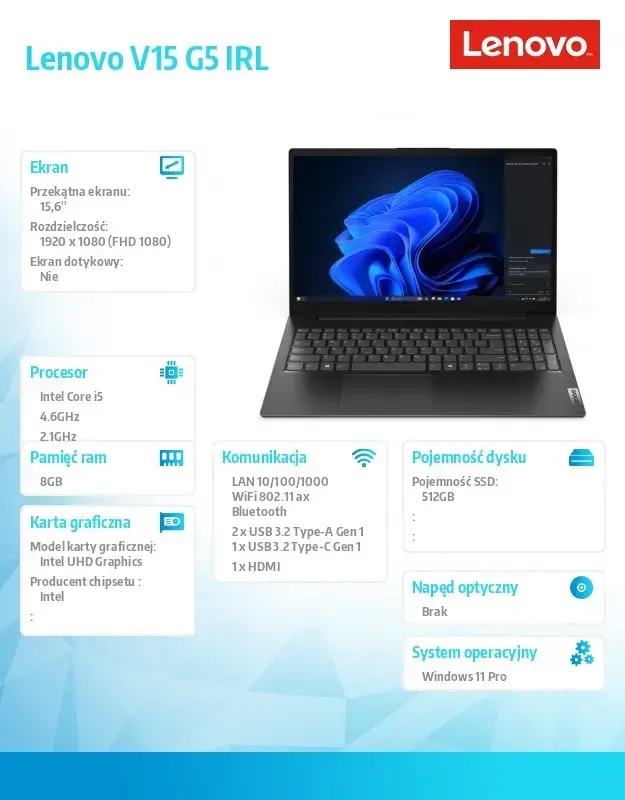 Lenovo V15 G5 83GW009BPB Ноутбук i5-13420H Photo 10