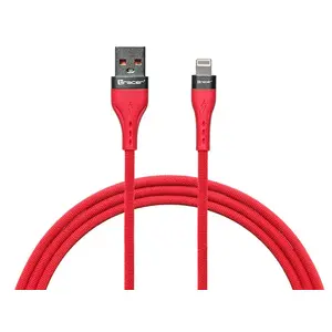 Кабель USB-A — Lightning TRACER 1 м, красный