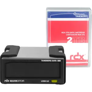 External RDX drive kit Tandberg Data Overland-Tandberg O-T with 2TB HDD, USB 3.2 Gen 1, sustained 260 MB/s, black