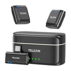 Bezvadu piekaramais (lavalier) mikrofons un USB-C powerbank telefoniem Telesin P5-MCP-01