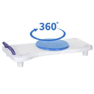 Vannas sols ActionMed LW400AM 2‑in‑1 ar griežamu pārvietošanās disku, balts, mitrumaizturīgs, ergonomiska sēdvieta, pakarināšanas caurums