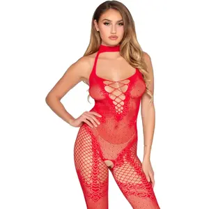 Бодистокинг leg avenue 89336, без шагового шва, красный, one size