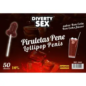 Lollipop pack DIABLO GOLOSO 50 pcs, Ron Cola flavor, 10% alcohol