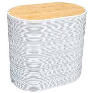 BESK mini waste container Zinda white — compact countertop trash bin, small size for kitchen or bathroom