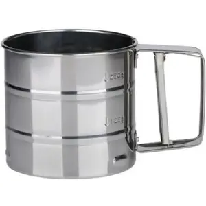 ALPINA Metal Mug with Sieve for Flour and Powdered Sugar