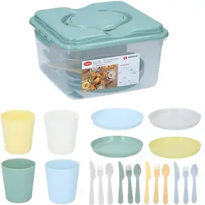 Picnic set ALPINA 21-piece — tableware and accessories for outdoor meals