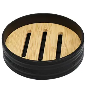 Soap dish BESK Zinda — black compact countertop soap holder
