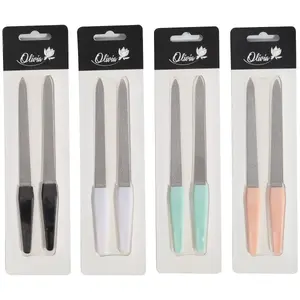 Metal nail files BESK set of 2 — 17.5 cm stainless manicure and pedicure files