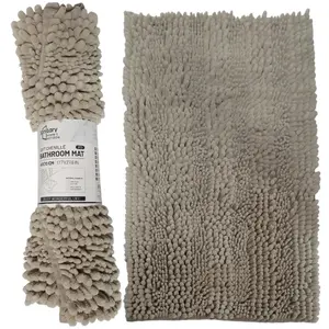 Bath mat BESK Action 45x70 cm, 100% polyester, dark brown