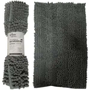Bathroom rug BESK Action 45x70 cm, 100% polyester, grey