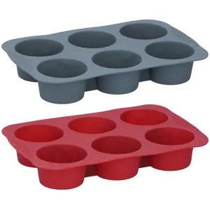 Silicone muffin baking mold ALPINA 2237251 — non-stick flexible tray for 6–12 muffins, heat-resistant
