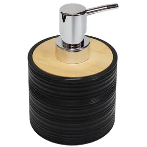 Wall-mounted or countertop liquid soap dispenser BESK Zinda — black, versatile mounting