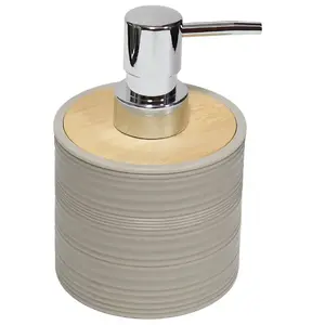 Wall-mounted liquid soap dispenser BESK Zinda, beige — controlled dosing, compact design