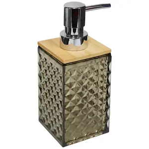 Wall-mounted liquid soap dispenser BESK Diamond beige — pump dispenser, compact refillable design