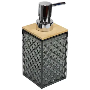 Wall-mounted refillable liquid soap dispenser BESK Diamond dark gray — compact controlled dispensing