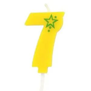Numeric birthday candle Papstar model 1495339 — digit '7' yellow