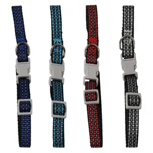 Leash BESK 1 cm wide with reflector — mix colors, reflective strip, lightweight dog lead