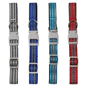 Pet neck strap BESK 2 cm wide with reflector, mixed colors