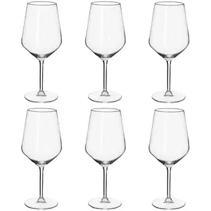 Red wine glasses ALPINA 530 ml set of 6, mouth-blown crystal-style stemware