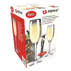 Champagne glasses ALPINA set of 4, 180 ml, smoky glass