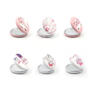 Foldable compact cosmetic pocket mirror BESK 6 x 8.5 cm — handheld travel mirror