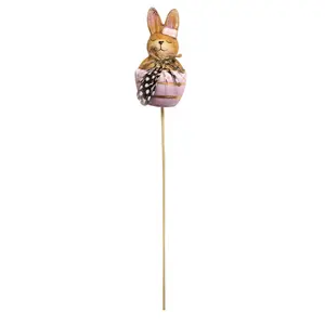 Easter decoration BESK Rabbit in egg on stick, set of 2, size 6×6×9 cm