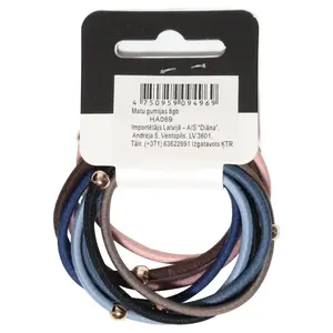 Hair elastics BESK pack of 8 — basic assorted hair ties for everyday use