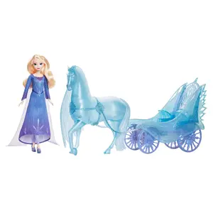 Modeļlelle MATTEL Disney Frozen Elsa ar kleitu, Nokk figūru un Piedzīvojumu karieti, 270 mm