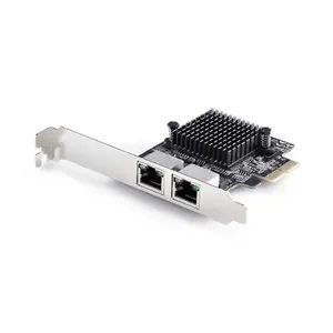 Внутренняя PCIe сетевая карта 2 порта 5G/2.5G/1G StarTech PR25GR‑NETWORK‑CARD, Realtek RTL8126, чёрная