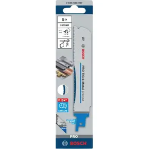 Полотно для сабельной пилы Bosch S937HBF PRO Thick Metal Precise 1,1 x 25 x 150 мм, 5 шт.