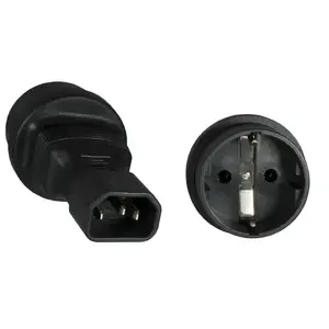 Переходник кабельный PREMIUMCORD DINIC CB-A-3223 C14 на CEE 7/3, чёрный