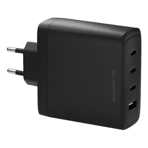 dbramante1928 re-charge IT EU сетевой зарядный адаптер — 3× USB-C (в сумме 140W) + 1× USB-A, для помещения, питание AC, чёрный