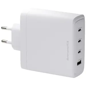 Зарядное устройство dbramante1928 re-charge IT EU — 3× USB-C (макс 140 Вт) + 1× USB-A, от сети AC, для дома, белое