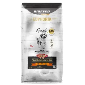 Сухой корм для собак BIOFEED EUPHORIA Fresh Adult Pork with Goose M/L 50 г, для крупных пород, Белок 28% Жир 15%