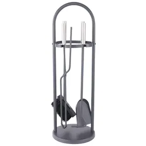 Fireplace tool set DOFLAME K053-XG, 5-piece, gray