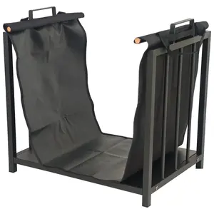 Firewood Holder DOFLAME H164-B with Fabric Bag, black