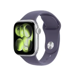 Умные часы Apple Watch Series 11 GPS + Cellular 42 мм серебристый алюминиевый корпус с фиолетовым спортивным ремешком S/M