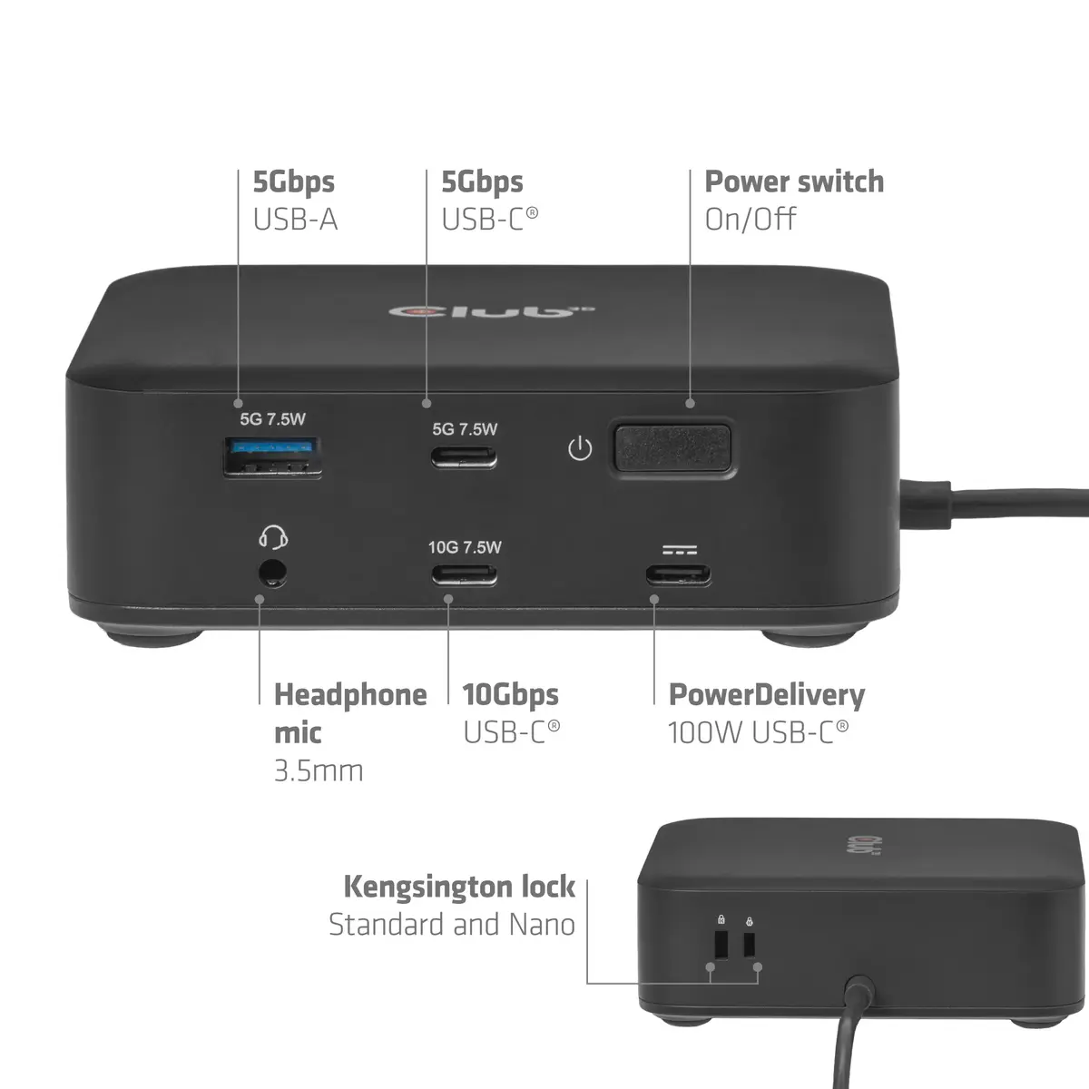 CLUB 3D CSV-2542 USB-C док-станция DisplayLink Photo 6