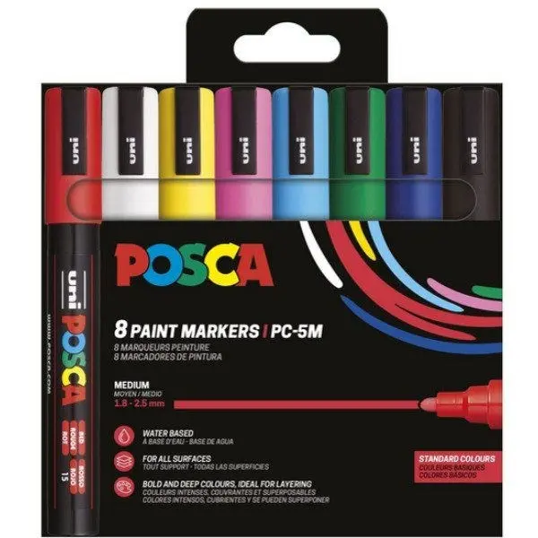 Marķieru komplekts POSCA PC-5M no UNI