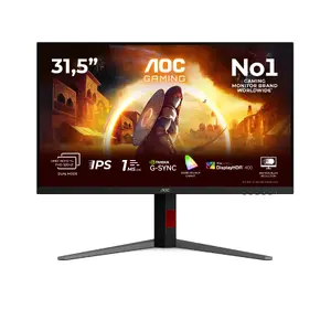 Dators monitors AOC G4 U32G4U 31.5" (80 cm) 3840 x 2160 4K Fast IPS 1 ms, USB centrs, VESA, augstuma regulēšana, melns/sarkans