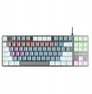 Mechanical gaming keyboard RAMPAGE SNUG RGB with KRGD Blue switches, gray-white