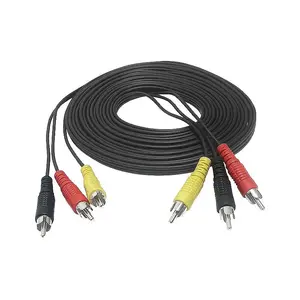 RCA pagarinājums GoodBuy 3-RCA uz 3-RCA 1,2 m melns audio/video savienojumiem