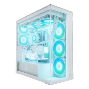 PC case ARCTIC Xtender VG (White) Premium E-ATX Midi Tower with vertical GPU mount, supports ATX PSU, 3×140 mm side, 2×120 mm rear