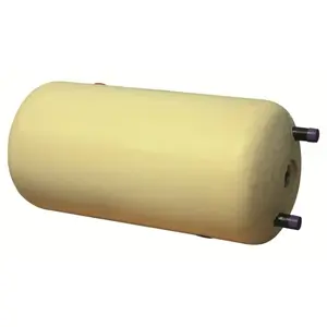 Storage water heater Galmet SG-W(L)E 120L with double U-shaped coil, horizontal, yellow polyurethane insulation