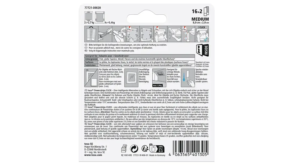 Монтажная площадка Tesa Powerstrips CLICK M Photo 2