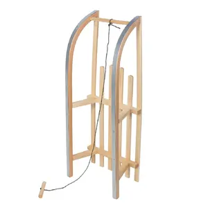 Wooden sled GreenBlue GB153 classic with cord, beechwood, metal runners, load up to 100 kg