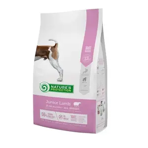 Sausais barības komplekts suņiem nature’s protection Junior Lamb All Breeds 7,5 kg — 28% olbaltumvielu, 17% tauku