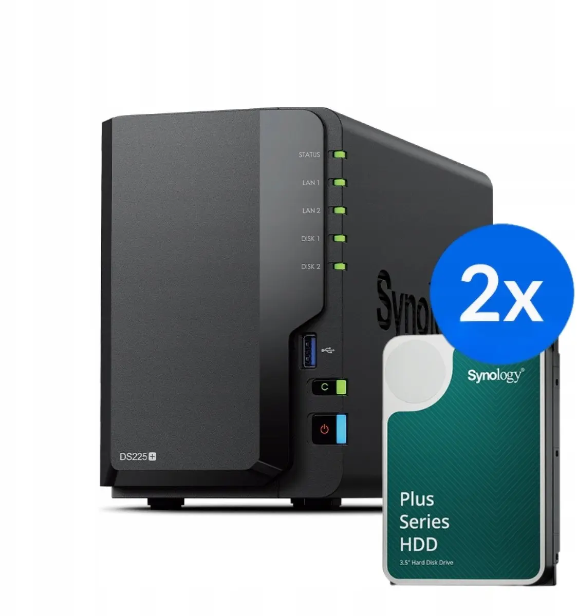 NAS ierīce SYNOLOGY DS225+ ar 2×