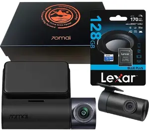 Dash cam 70mai A410 with rear camera RC21 and Lexar 128GB memory card (Gift Box)